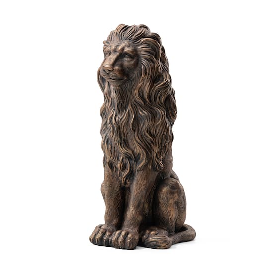 Glitzhome® 2Ft Oversized Bronze Sitting Lion Garden Statue | 2 ft | Michaels®